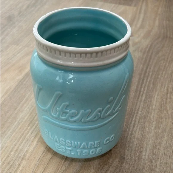 Blue Ceramic Utensil Jar - Picture 1 of 1